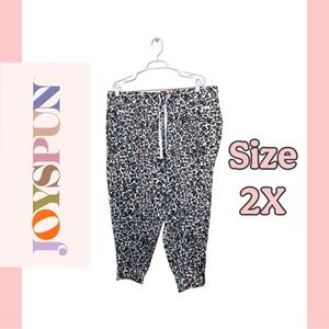 🌈 2X Joyspun Leopard Lounge Pants NWOT Ultra Soft Stretch Pajama Bottoms Cozy 💖